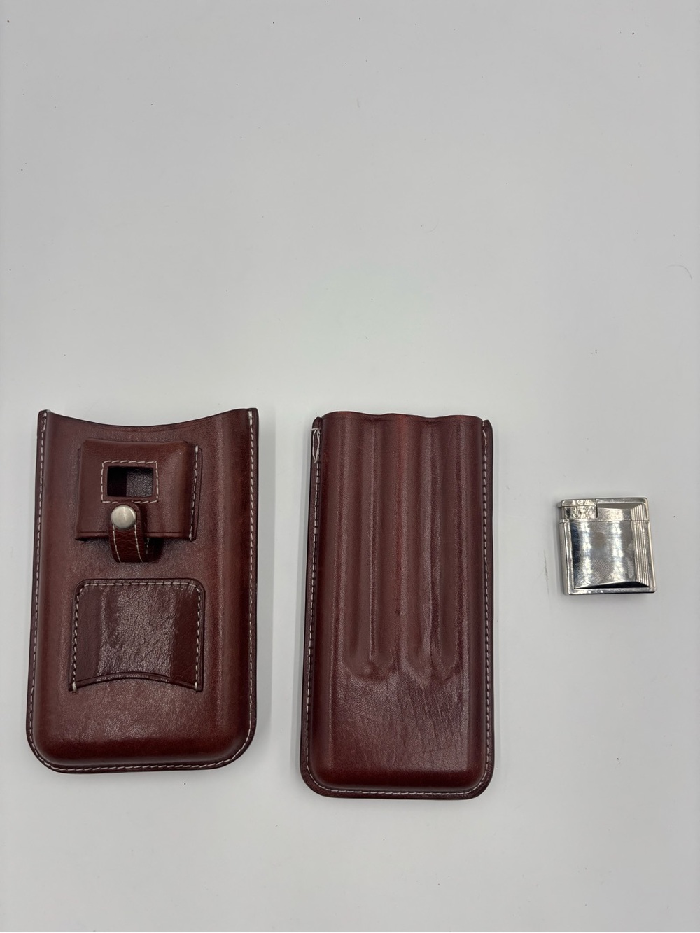Brown Leather Belt cigar Holster with lighter!!!
